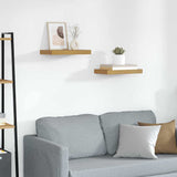Vidaxl wandplank 2 st beige 40 x 23,5 x 3,8 cm bewerkt hout