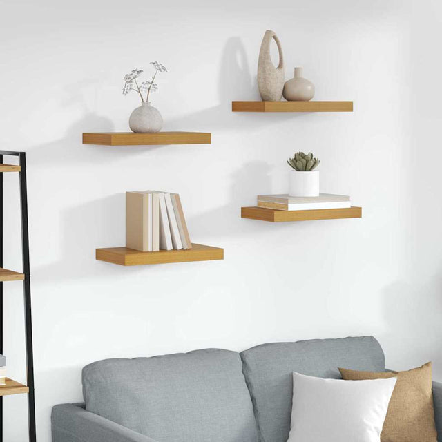 Vidaxl wandplank 4 st beige 40 x 23,5 x 3,8 cm bewerkt hout