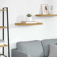 Vidaxl wandplank muurmontage beige 60 x 23,5 x 3,8 cm bewerkt hout