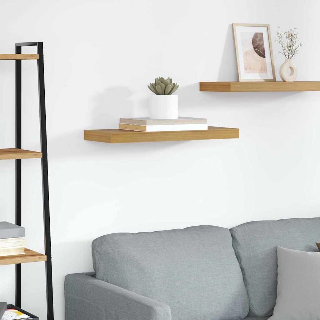 Vidaxl wandplank muurmontage beige 60 x 23,5 x 3,8 cm bewerkt hout