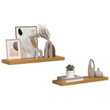 Vidaxl wandplank 2 st beige 80 x 23,5 x 3,8 cm bewerkt hout