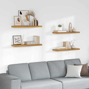 Vidaxl wandplank 4 st beige 90 x 23,5 x 3,8 cm bewerkt hout