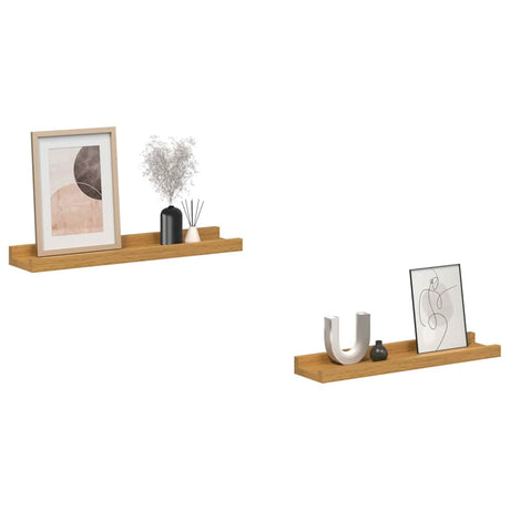 Vidaxl wandplank 2 st beige 40 x 9 x 3 cm bewerkt hout