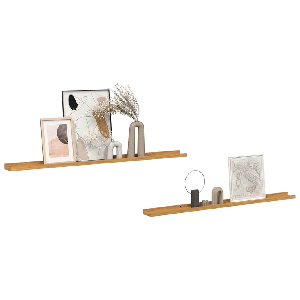 Vidaxl wandplank 2 st beige 115 x 9 x 3 cm bewerkt hout