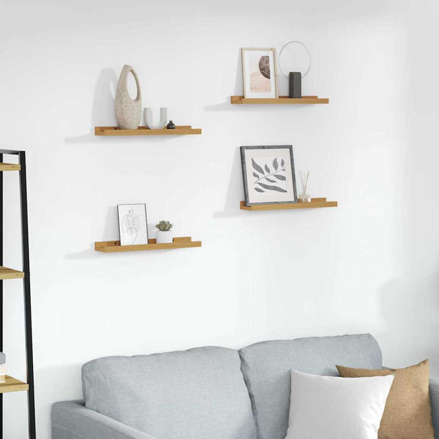 Vidaxl wandplank 4 st beige 40 x 9 x 3 cm bewerkt hout