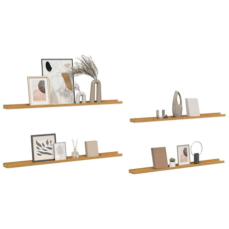 Vidaxl wandplank 4 st beige 115 x 9 x 3 cm bewerkt hout