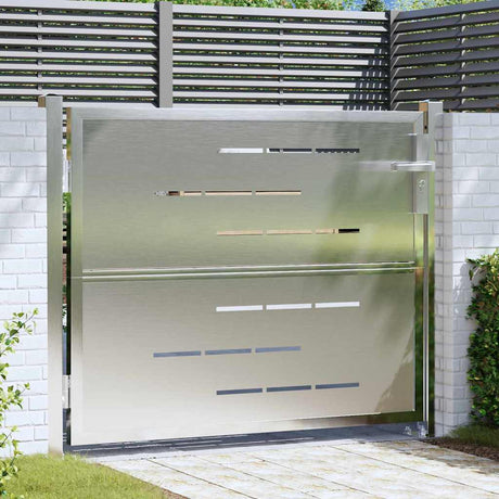 Vidaxl tuinpoort 85 x 70 cm roestvrij staal zilver vergrendelbaar