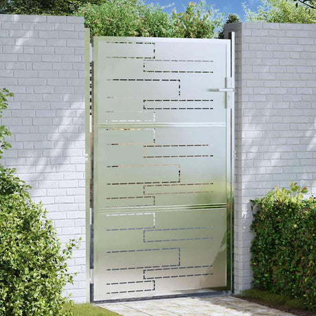 Vidaxl tuinpoort 85 x 144 cm roestvrij staal zilver vergrendelbaar