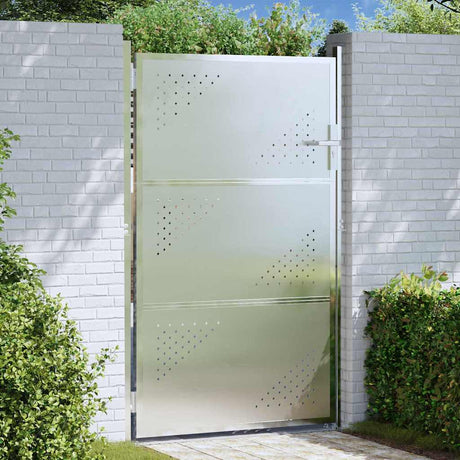 Vidaxl tuinpoort 85 x 144 cm roestvrij staal zilver vergrendelbaar