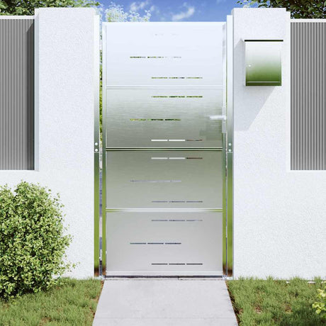 Vidaxl tuinpoort 85 x 174 cm roestvrij staal zilver vergrendelbaar