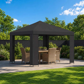 Vidaxl paviljoen 3 x 3 m antracietkleurig polyester en staal 190 gsm