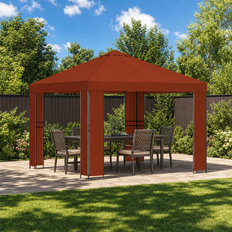 Vidaxl paviljoen 3 x 3 m terracotta polyester en staal 190 gsm