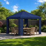 Vidaxl paviljoen 3 x 3 m blauw polyester en staal 190 gsm