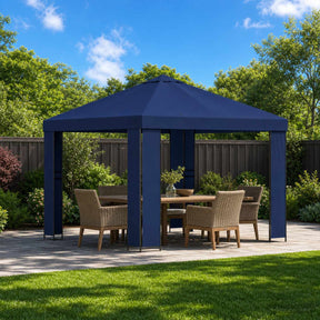 Vidaxl paviljoen 3 x 3 m blauw polyester en staal 190 gsm