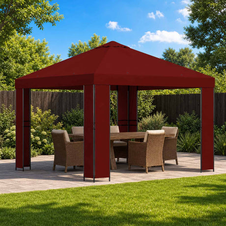 Vidaxl paviljoen 3 x 3 m bordeauxrood polyester en staal 190 gsm