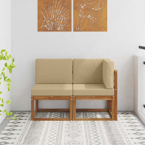 Vidaxl outdoor midden- en hoeksalon 2 stuk natuurlijk en beige