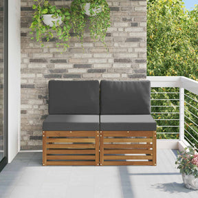 Vidaxl 2 stuk buiten midden sofa massief acaciahout naturel