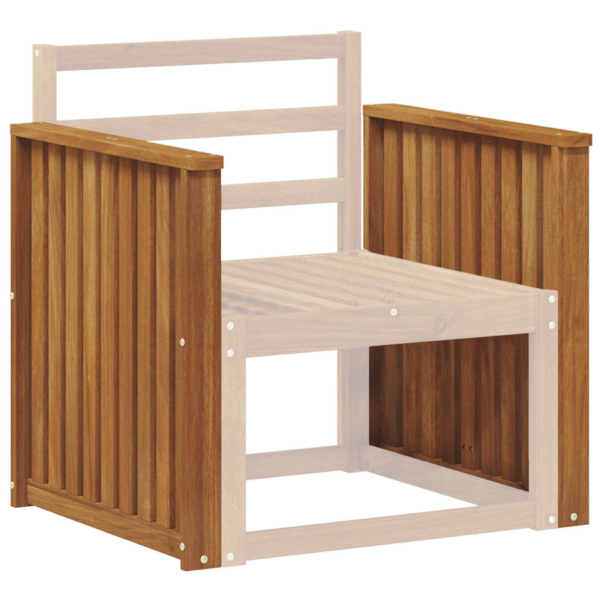 Vidaxl armleuningen 2 st bruin 60 x 6 x 61 cm massief acaciahout