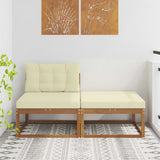 Vidaxl sectie sofa eenheden met kussen 2 stuk naturel