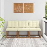 Vidaxl 3 st buitenzitmiddelsofa massief acaciahout en textilene stof