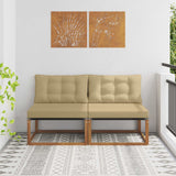 Vidaxl 2 st buiten midden sofa massief acaciahout naturel