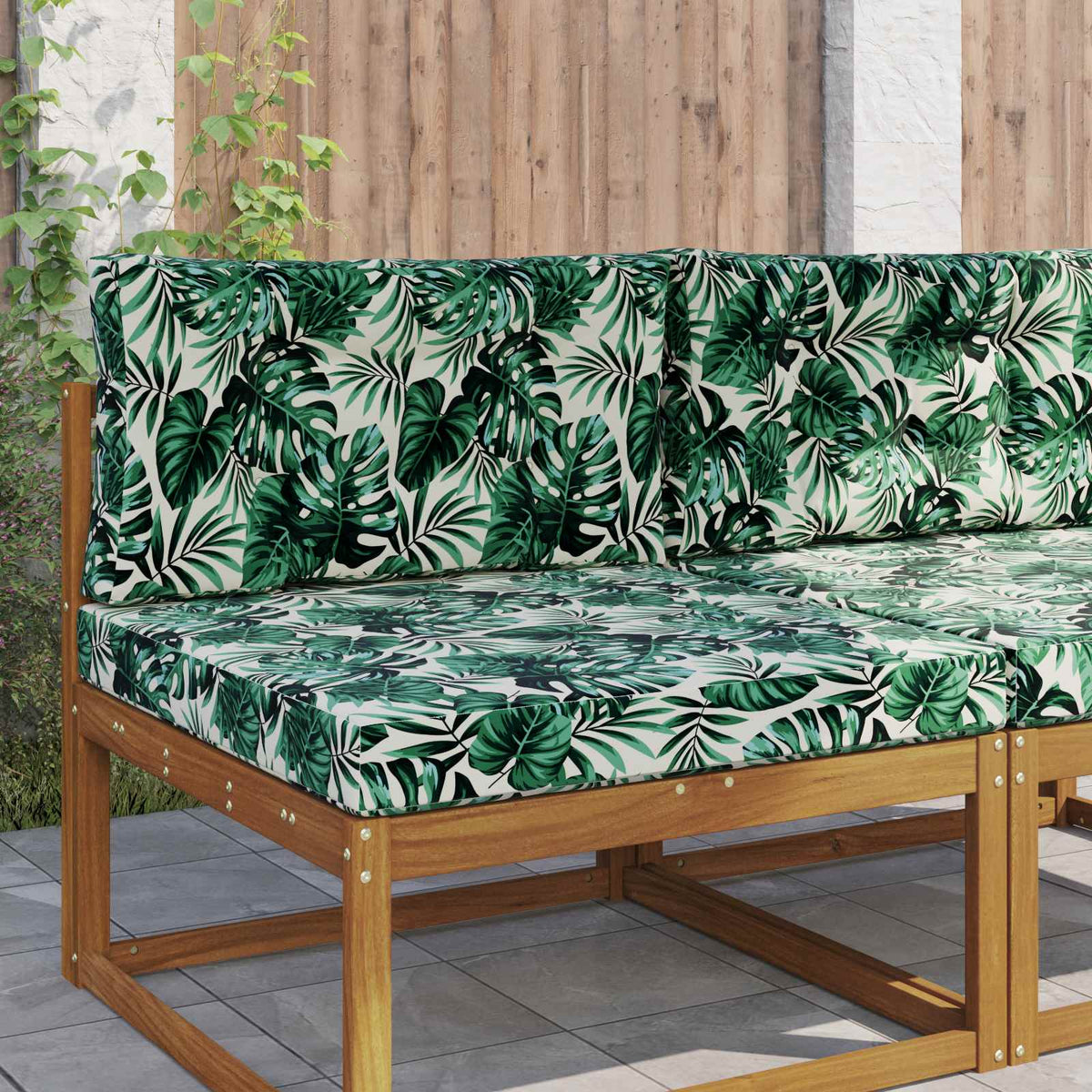 Vidaxl buiten bankkussen polyester bladpatroon 80 x 80 cm bladpatroon