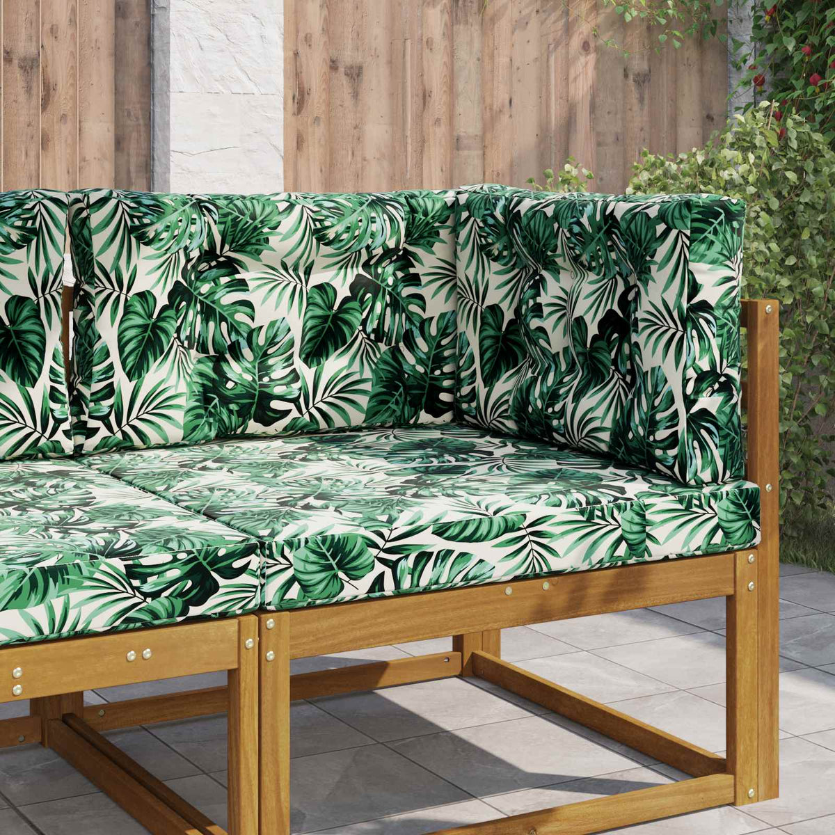 Vidaxl buiten bankkussen polyester bladpatroon 80 x 80 cm bladpatroon