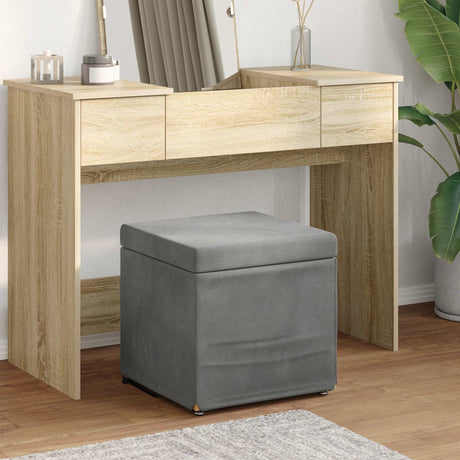 Vidaxl kruk donkergrijs 41 x 41 x 40 cm velvet en gefabriceerd hout