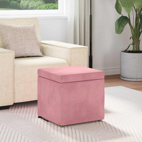 Vidaxl kruk roze 41 x 41 x 40 cm velvet en gefabriceerd hout