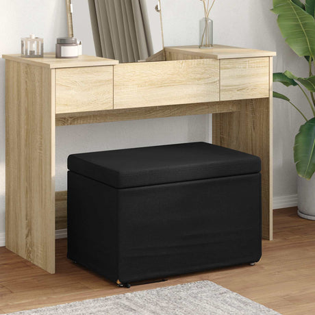 Vidaxl kruk zwart 61 x 41 x 40 cm stof en geëngineerd hout