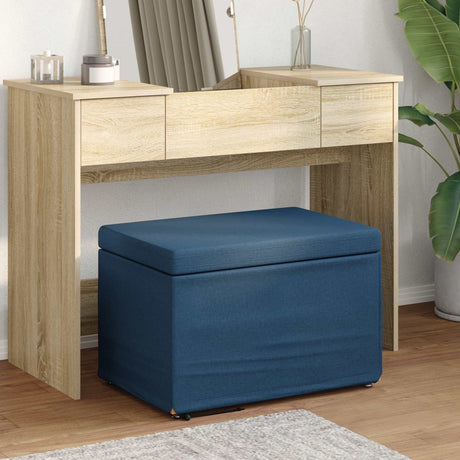 Vidaxl kruk blauw 61 x 41 x 40 cm stof en geëngineerd hout