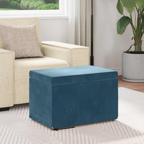 Vidaxl kruk blauw 61 x 41 x 40 cm velvet en gefabriceerd hout