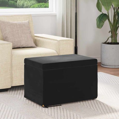 Vidaxl kruk zwart 61 x 41 x 40 cm velvet en gefabriceerd hout