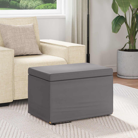 Vidaxl kruk grijs 61 x 41 x 40 cm nepleer en gefabriceerd hout