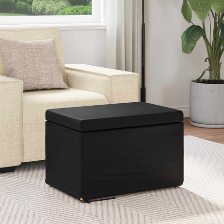 Vidaxl kruk zwart 61 x 41 x 40 cm nepleer en gefabriceerd hout