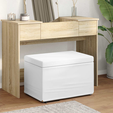 Vidaxl kruk wit 61 x 41 x 40 cm nepleer en gefabriceerd hout