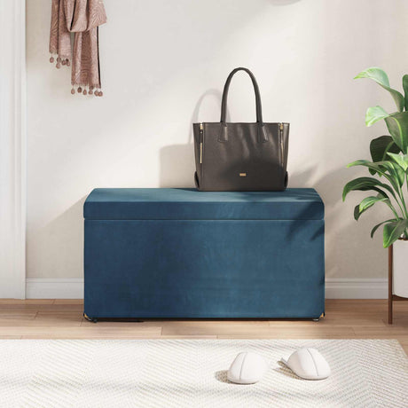 Vidaxl kruk blauw 81 x 41 x 40 cm velvet en gefabriceerd hout