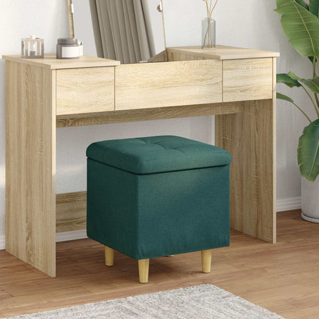 Vidaxl ottoman met opbergruimte donkergroen 40 x 40 x 45 cm stof