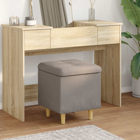Vidaxl ottoman met opbergruimte taupe 40 x 40 x 45 cm stof