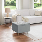 Vidaxl ottoman met opbergruimte lichtgrijs 60 x 60 x 45 cm stof