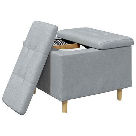 Vidaxl ottoman met opbergruimte lichtgrijs 60 x 60 x 45 cm stof