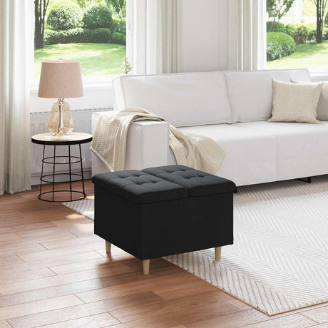 Vidaxl ottoman met opbergruimte zwart 60 x 60 x 45 cm stof