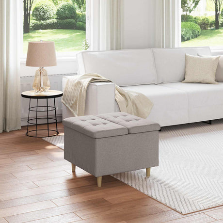 Vidaxl ottoman met opbergruimte taupe 60 x 60 x 45 cm stof