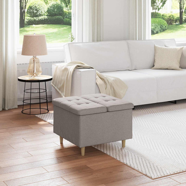 Vidaxl ottoman met opbergruimte taupe 60 x 60 x 45 cm stof
