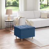 Vidaxl ottoman met opbergruimte blauw 60 x 60 x 45 cm stof