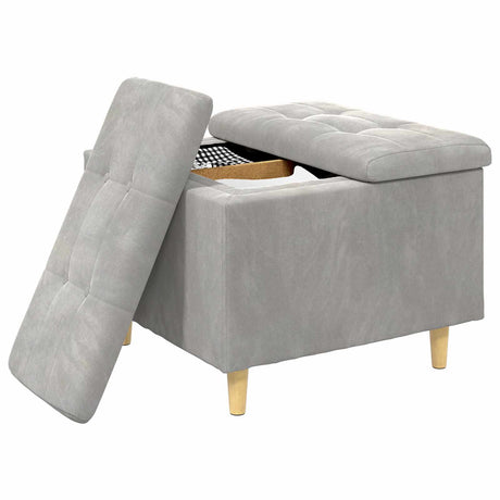Vidaxl ottoman met opbergruimte lichtgrijs 60 x 60 x 45 cm fluweel