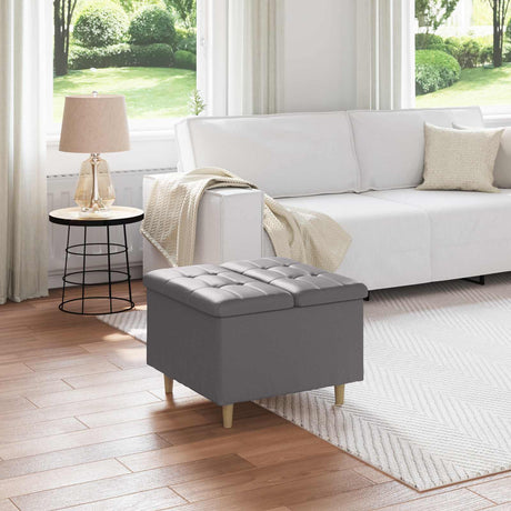 Vidaxl ottoman met opbergruimte grijs 60 x 60 x 45 cm kunstleer