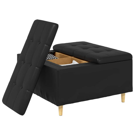 Vidaxl ottoman met opbergruimte zwart 80 x 80 x 45 cm kunstleer