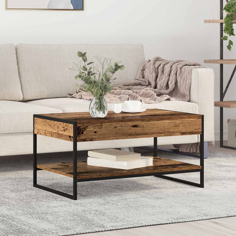 Vidaxl salontafel oud hout 80 x 50 x 40 cm bewerkt hout