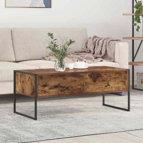 Vidaxl salontafel rook eik 100 x 46 x 40 cm bewerkt hout